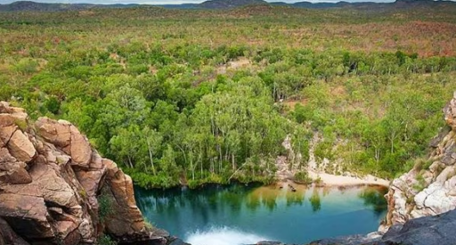 Looking down from the top of Gunlom Falls in Kakadu National Park 