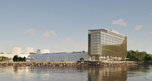 artists impression of the Darwin Waterfront Hotel supplied by PACTS Architects